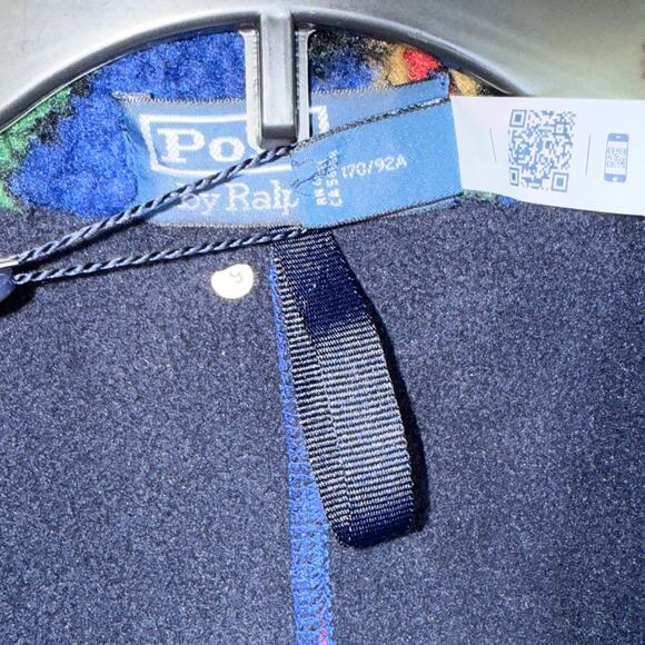 Polo Ralph Lauren Men's Paisley Pile Fleece Jacket navy small $398 - Picture 7 of 10